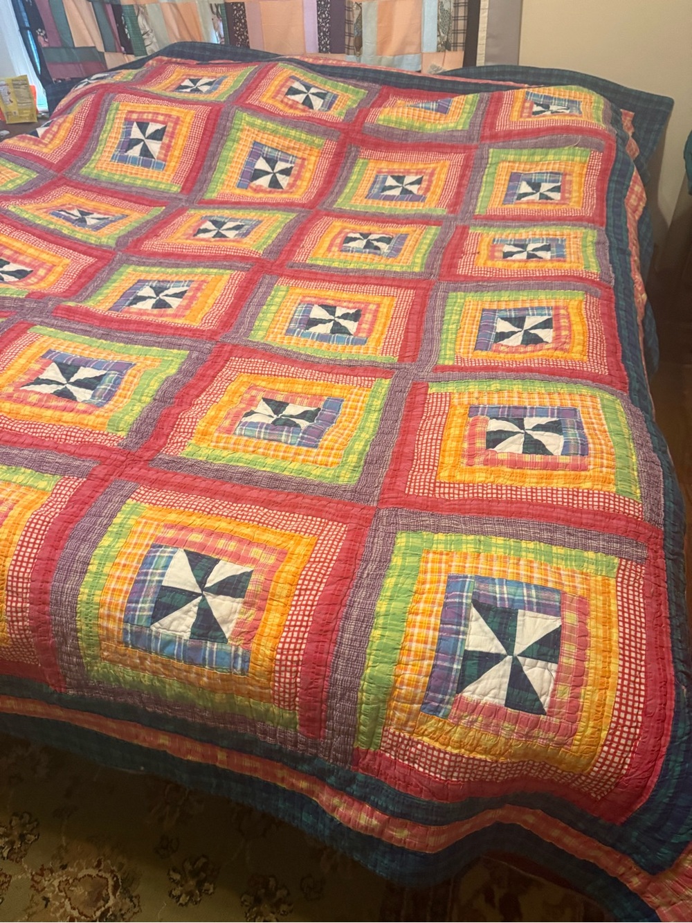 Pem America Plaid & Pinwheel Cabin Patchwork Quilt